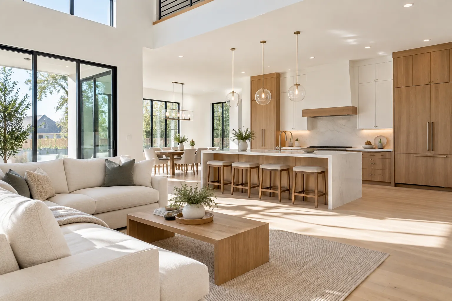 New construction interior prepared for final cleaning